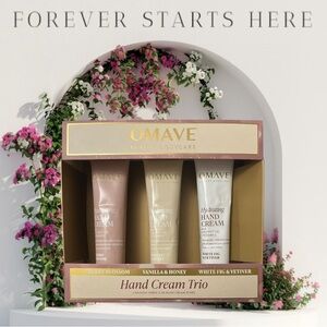 Omave Hydrating Hand Cream Cherry Blossom, Vainilla & Honey, & White Fig Vetiver